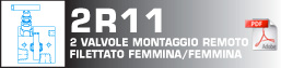 2 valvole montaggio remoto filettato femmina/femmina