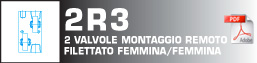 2 valvole montaggio remoto filettato femmina/femmina