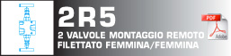 2 valvole montaggio remoto filettato femmina/femmina