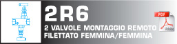 2 valvole montaggio remoto filettato femmina/femmina