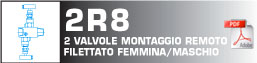 2 valvole montaggio remoto filettato femmina/maschio