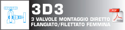 3 valvole montaggio diretto flangiato/filettato femmina