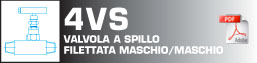 Valvola a spillo filettata maschio/maschio