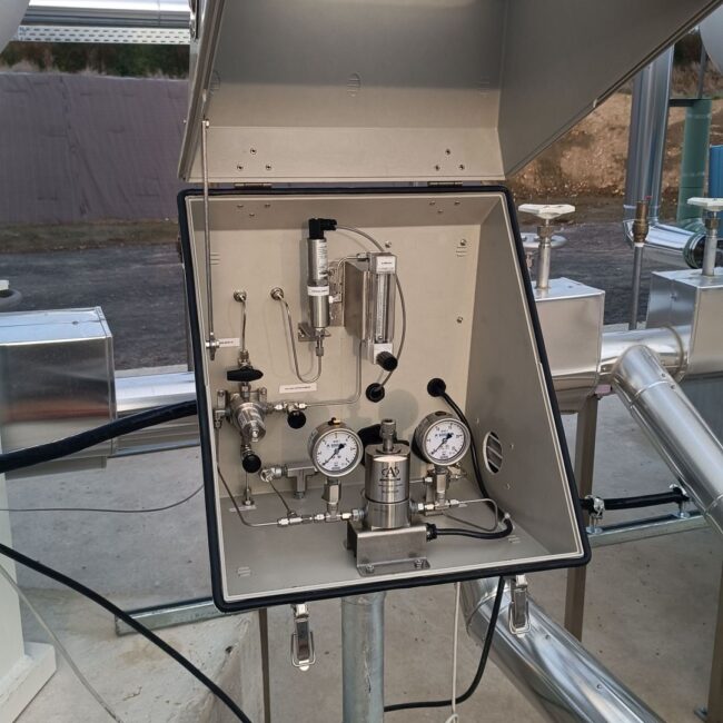 GRP enclosure with handle on cover