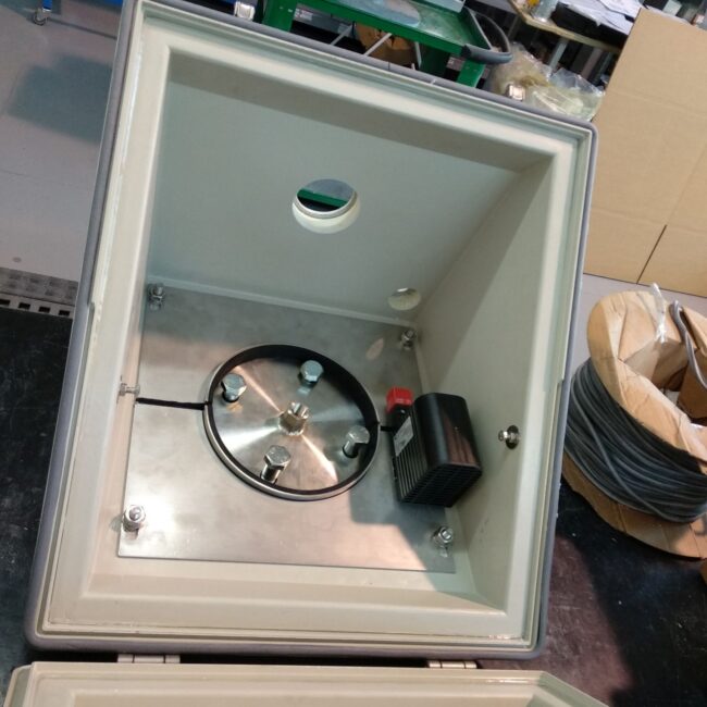 GRP insulated enclosure with special bracket