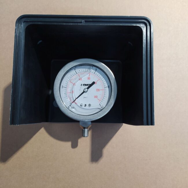 GRP sunshade to cover pressure gauge