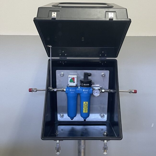 Pressure regulator into GRP enclosure