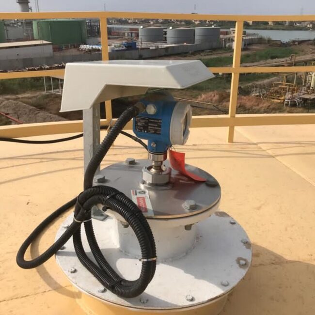 GRP sunshade installed on tank gauging