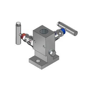 2-Valves Manifold Direct Mounting X Female Thread C/W Fixing Holes 2D2MH