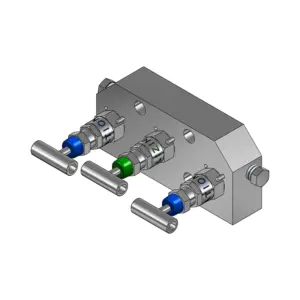 3-Valves Compact Manifold Direct Mounting X Female Thread 3D9