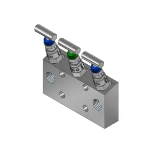 3-Valves Manifold Direct Mounting X Female Thread 3D1