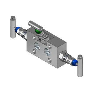 3-Valves Manifold Direct Mounting X Female Thread 3D5