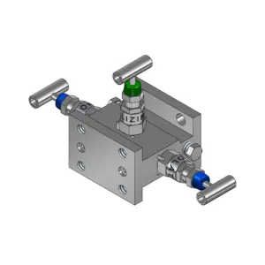 3-Valves Manifold Direct Mounting X Flanged C/W Fixing Holes 3D4MH