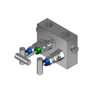 3-Valves Manifold Remote Mounting Threaded Female/Female 3R2